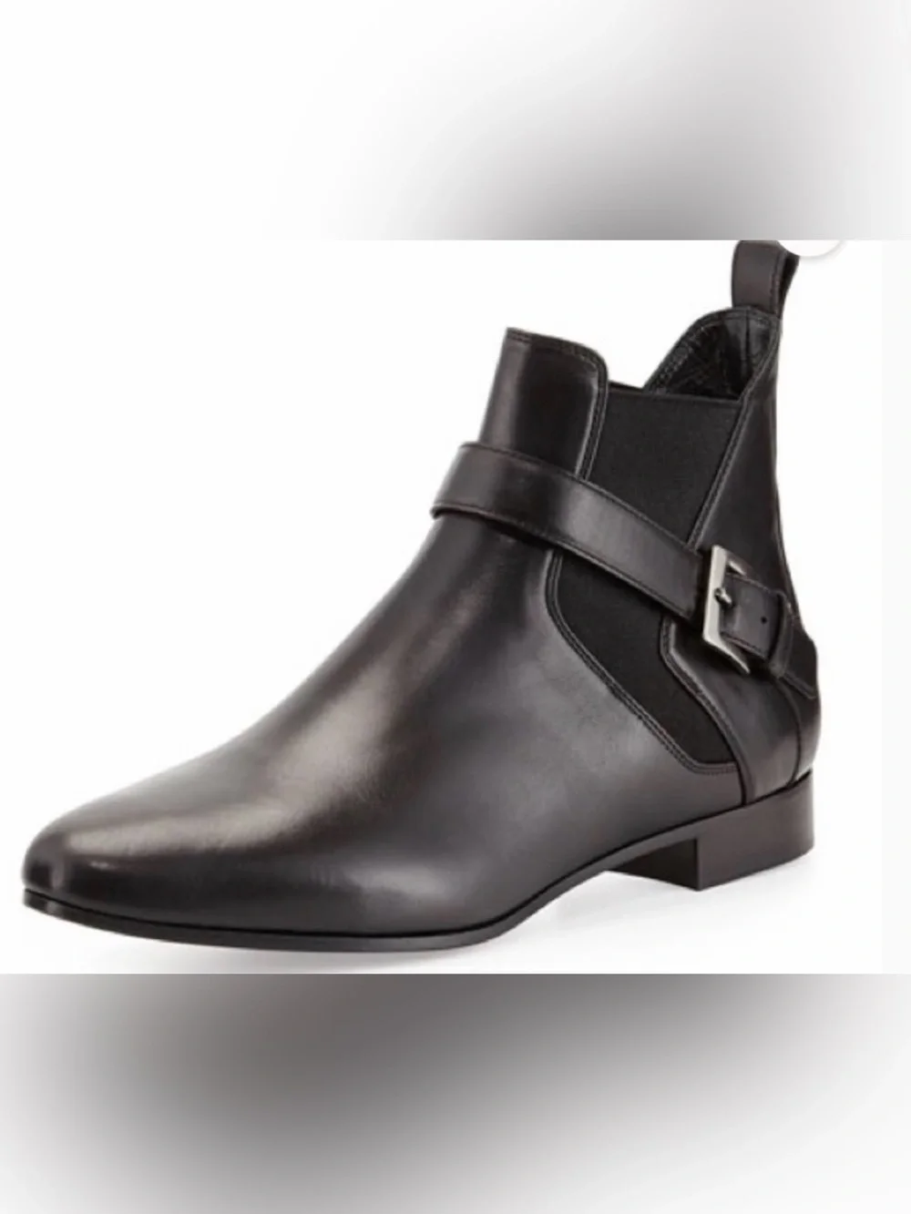 Miu Miu Black Leather Ankle Booties with Side Strap Size 9